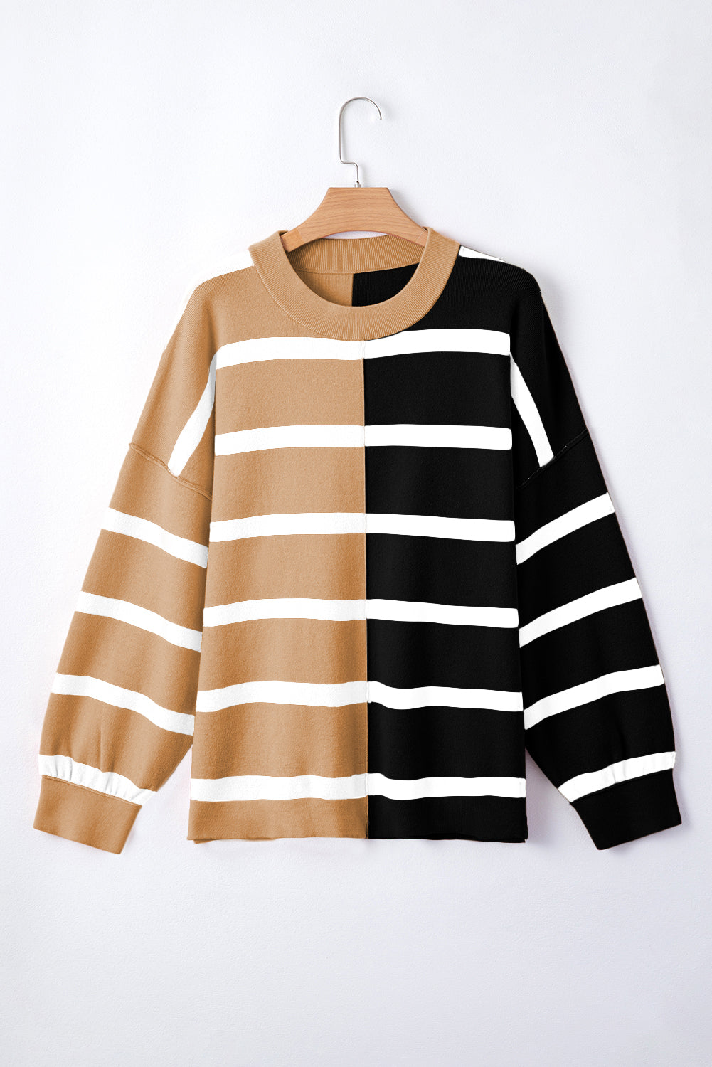 Charlee – Women's Stripe Oversized Colorblock Sweater