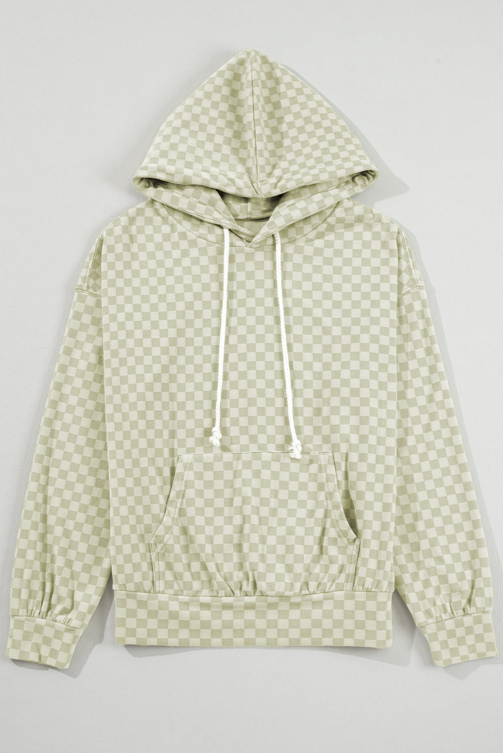 Diana – Retro Checkered Hoodie with Kangaroo Pocket & Drawstring