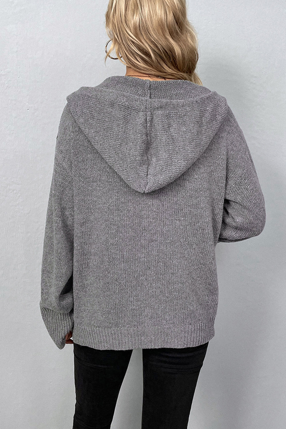 Tessa – Hooded Knit Button-Up Cardigan