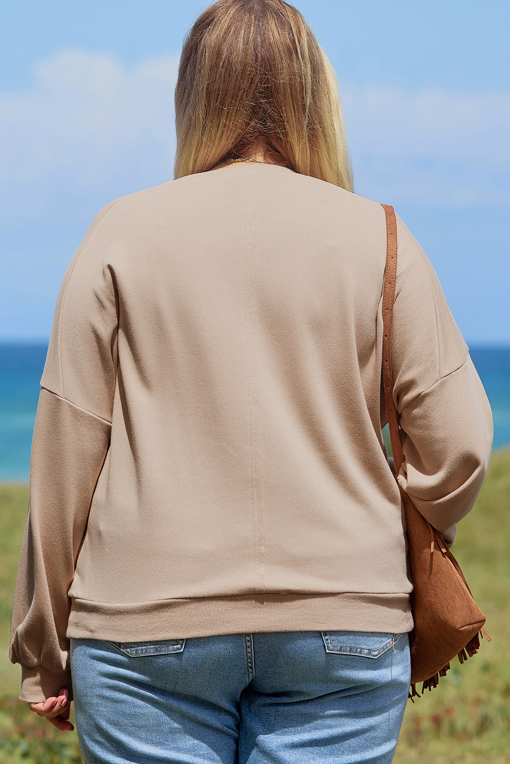 Amora – Plus Size Washed Terry Sweatshirt