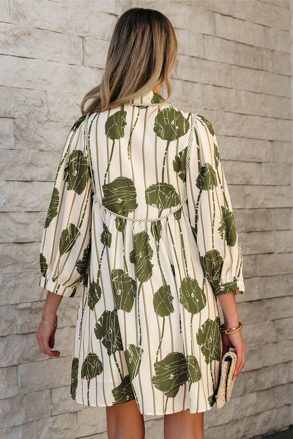 Khloe – Green Floral Print Mini Dress