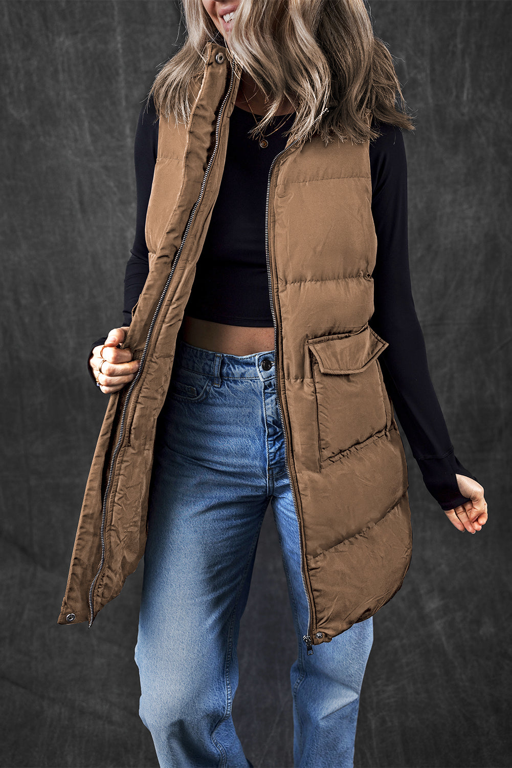 Francesca – Women's Longline Windproof Puffer Vest