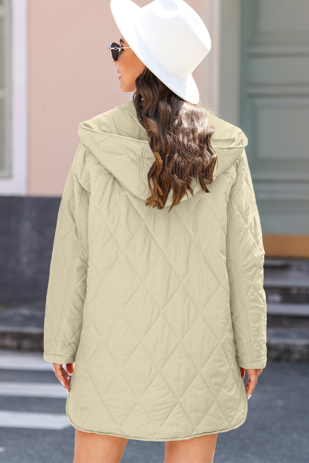 Kayla – Quilted Hooded Snap-Button Puffer Coat