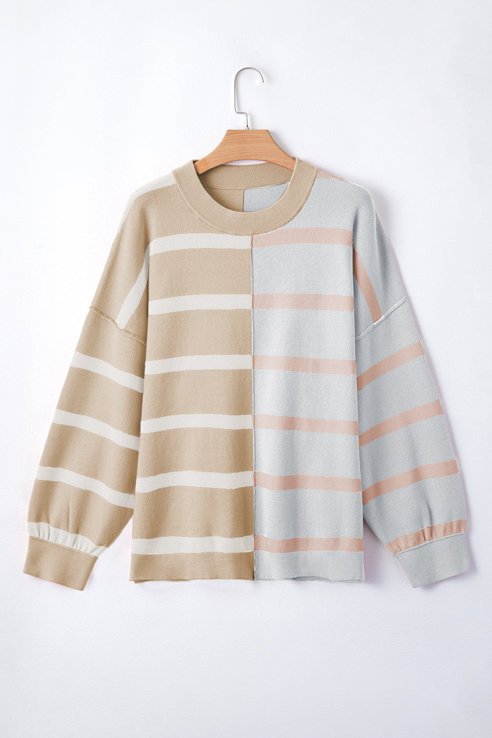 Charlee – Women's Stripe Oversized Colorblock Sweater