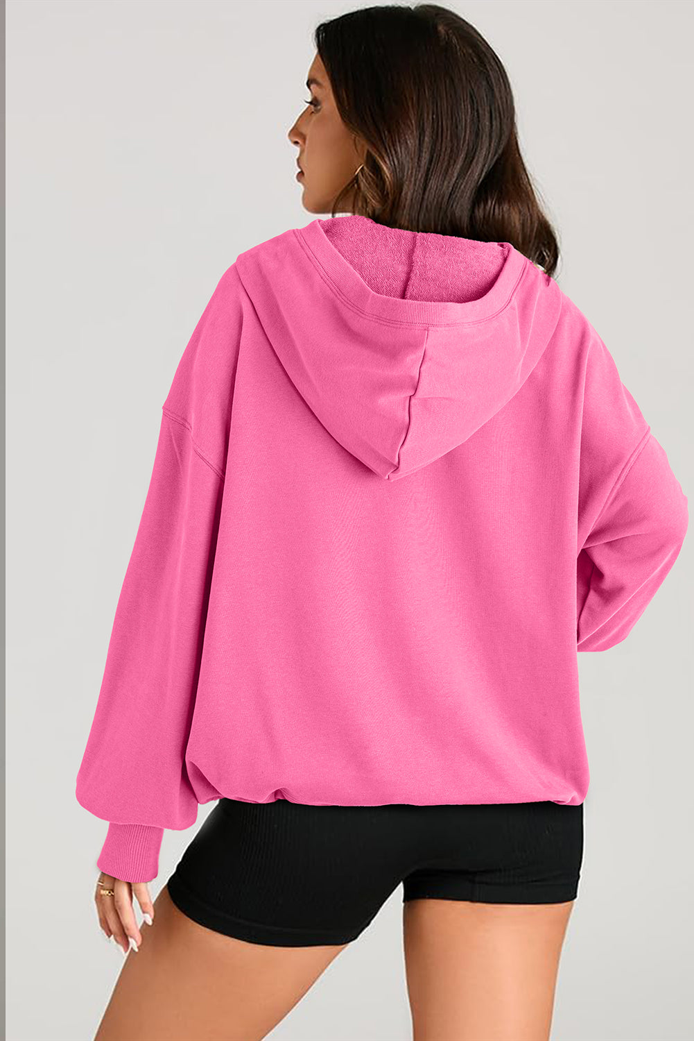 Julianna – Oversized Half-Zip Hoodie with Kangaroo Pocket