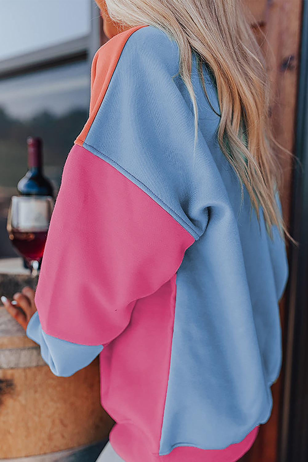 Blake – Drop Shoulder Patchwork Sweatshirt