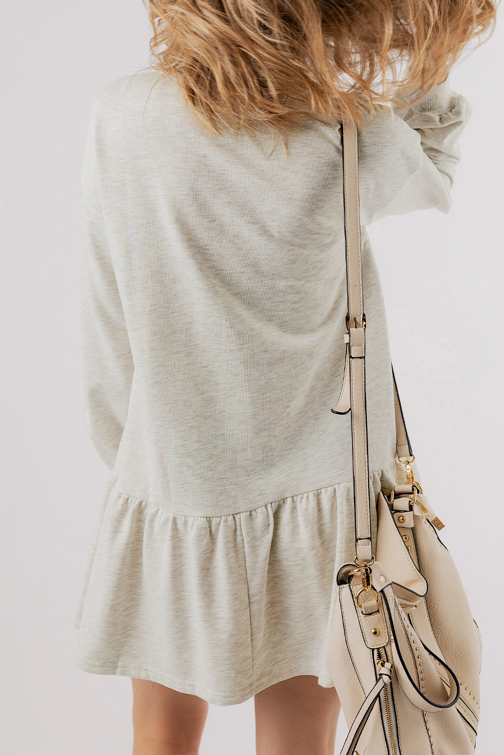 Adeline – White Puff Sleeve Mini Dress with Ruffle Hem