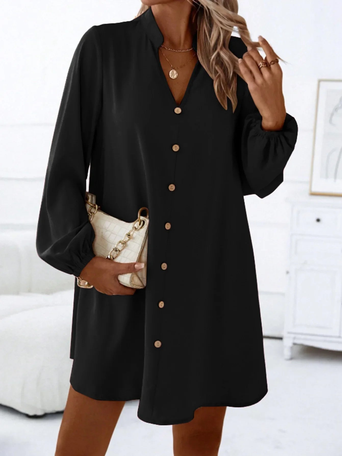 Anna – Elegant Long Sleeve Midi Dress