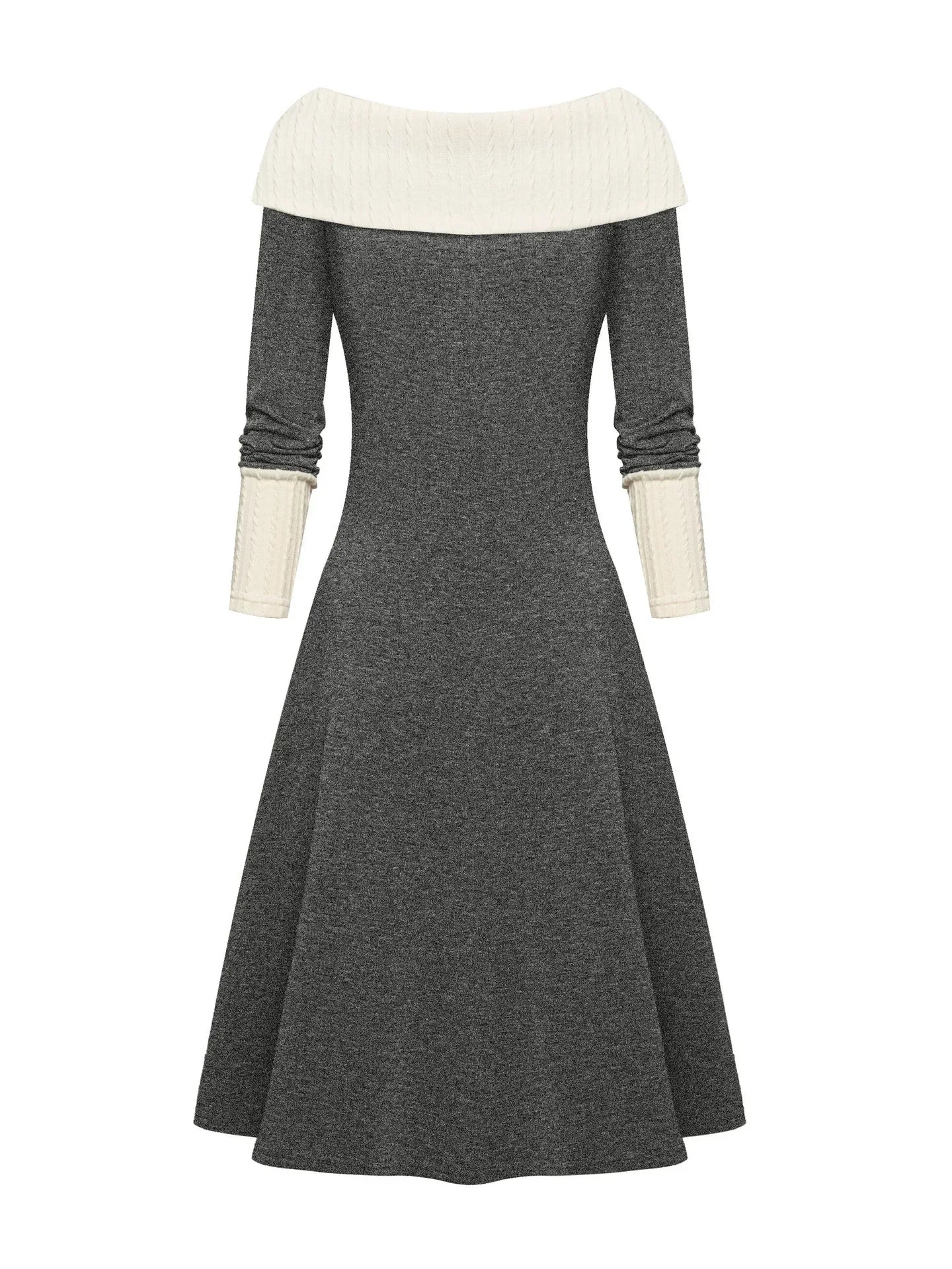 Eden – Color Block Contrast Stitching Midi Dress