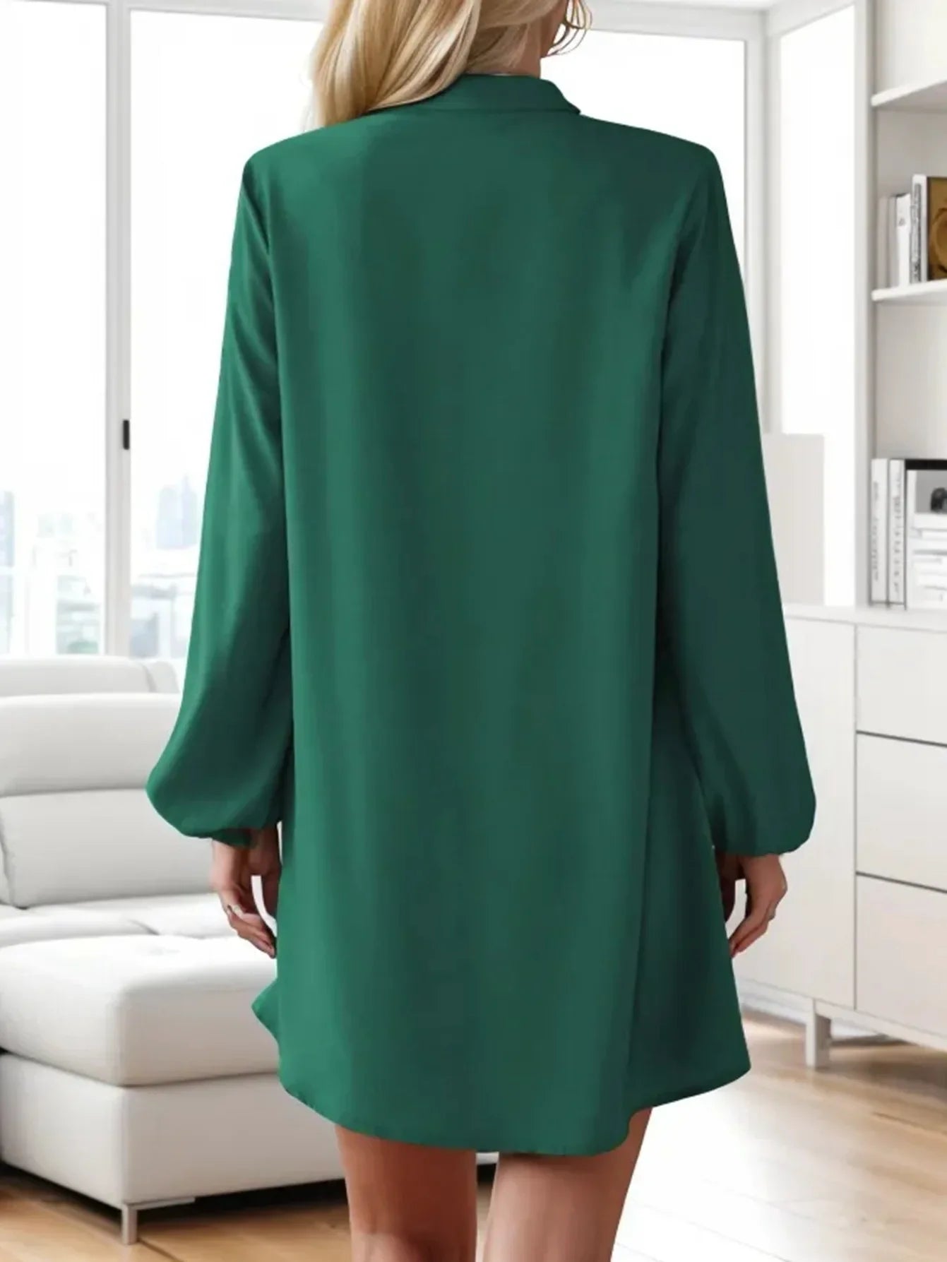 Anna – Elegant Long Sleeve Midi Dress