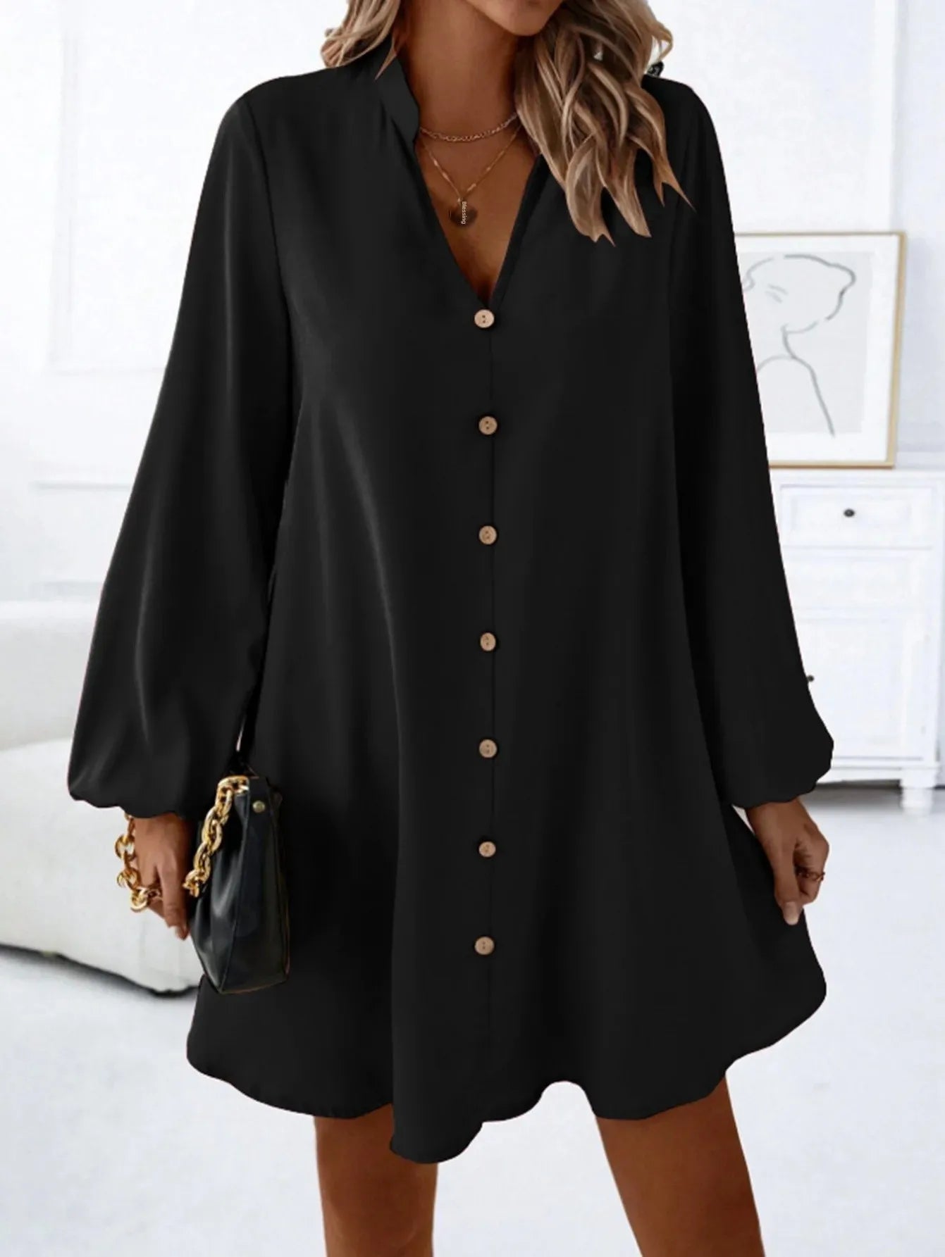 Anna – Elegant Long Sleeve Midi Dress