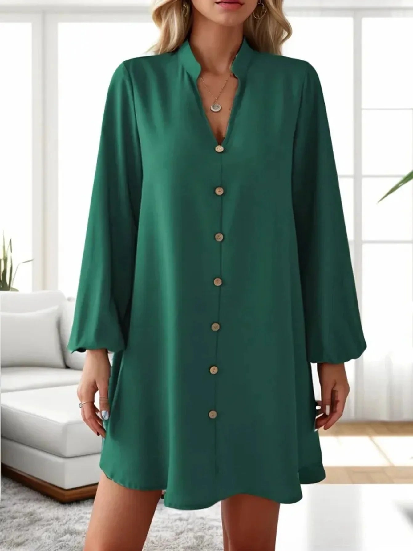 Anna – Elegant Long Sleeve Midi Dress