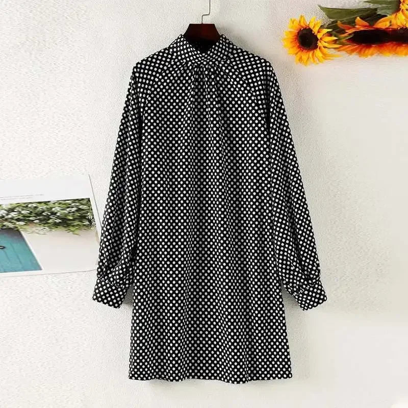Everly – Fashionable Polka Dot Print Dress
