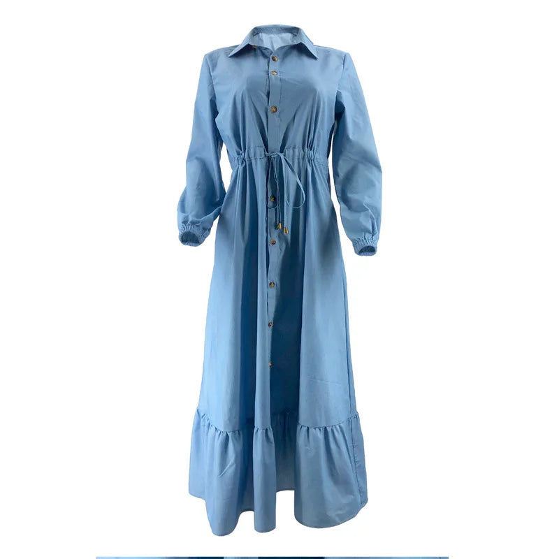 Zoey – Modest Denim-Style Muslim Dress
