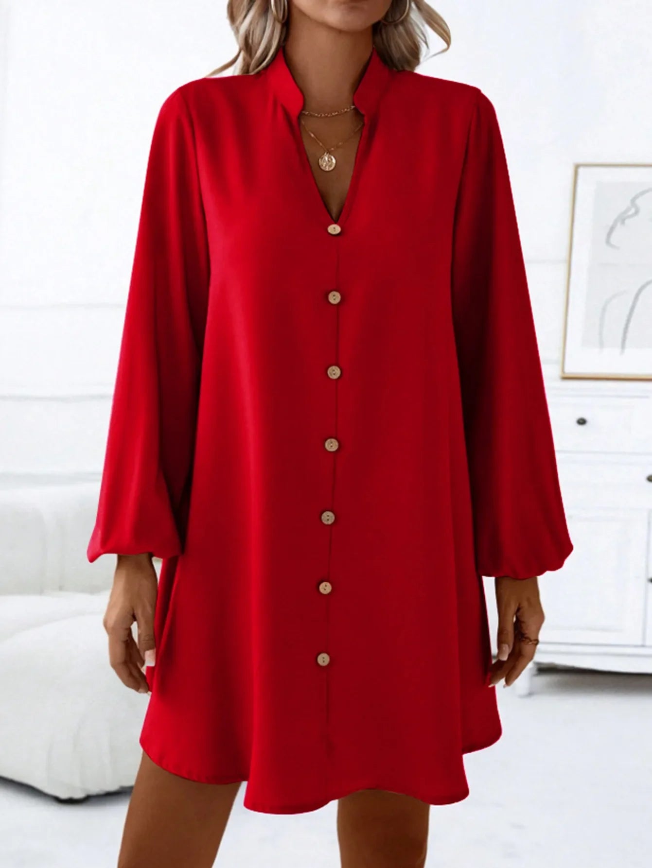 Anna – Elegant Long Sleeve Midi Dress