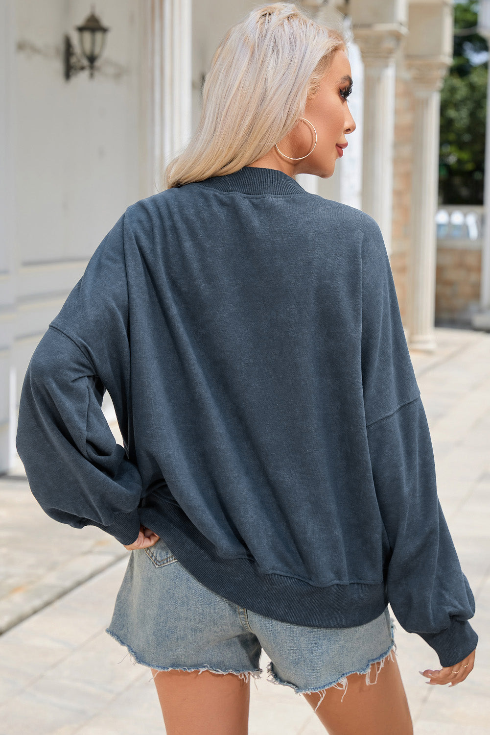 Adriana – Drop Shoulder Vintage Wash Pullover Sweatshirt