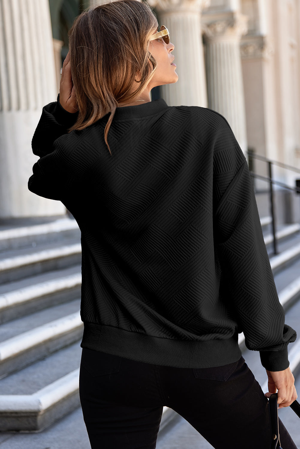 Rory – Textured Zip-Up Bomber Jacket with Stand Collar