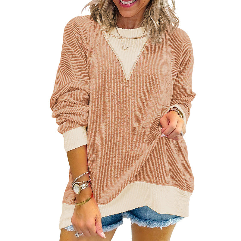 Ana – Stylish Colorblock Knit Drop Shoulder Top