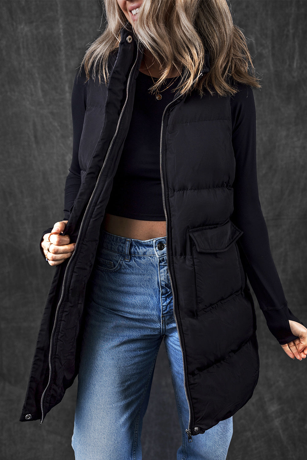 Francesca – Women's Longline Windproof Puffer Vest