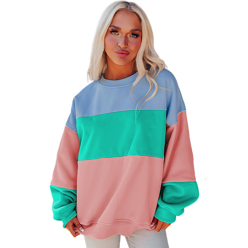 Blake – Drop Shoulder Patchwork Sweatshirt