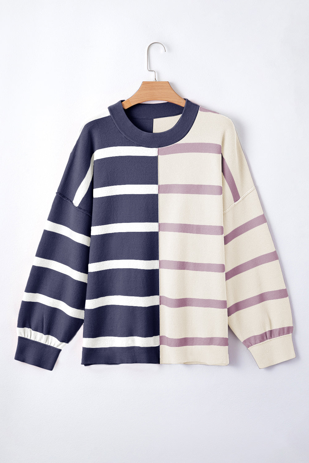 Charlee – Women's Stripe Oversized Colorblock Sweater