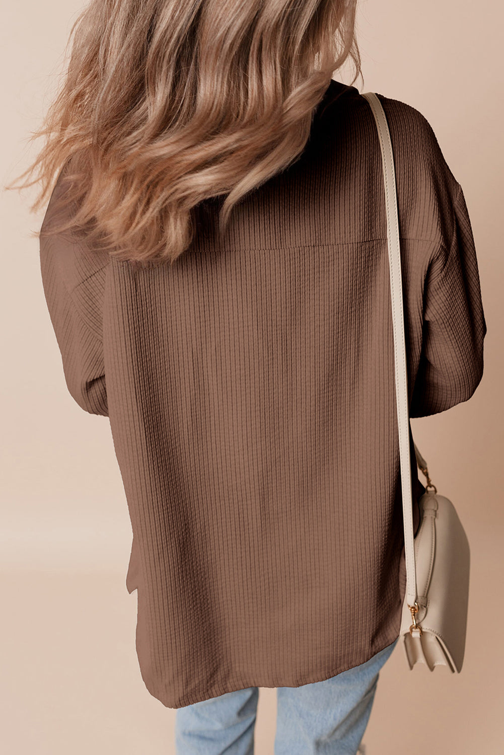 Jocelyn – Corduroy Button-Up Shacket with Flap Pockets