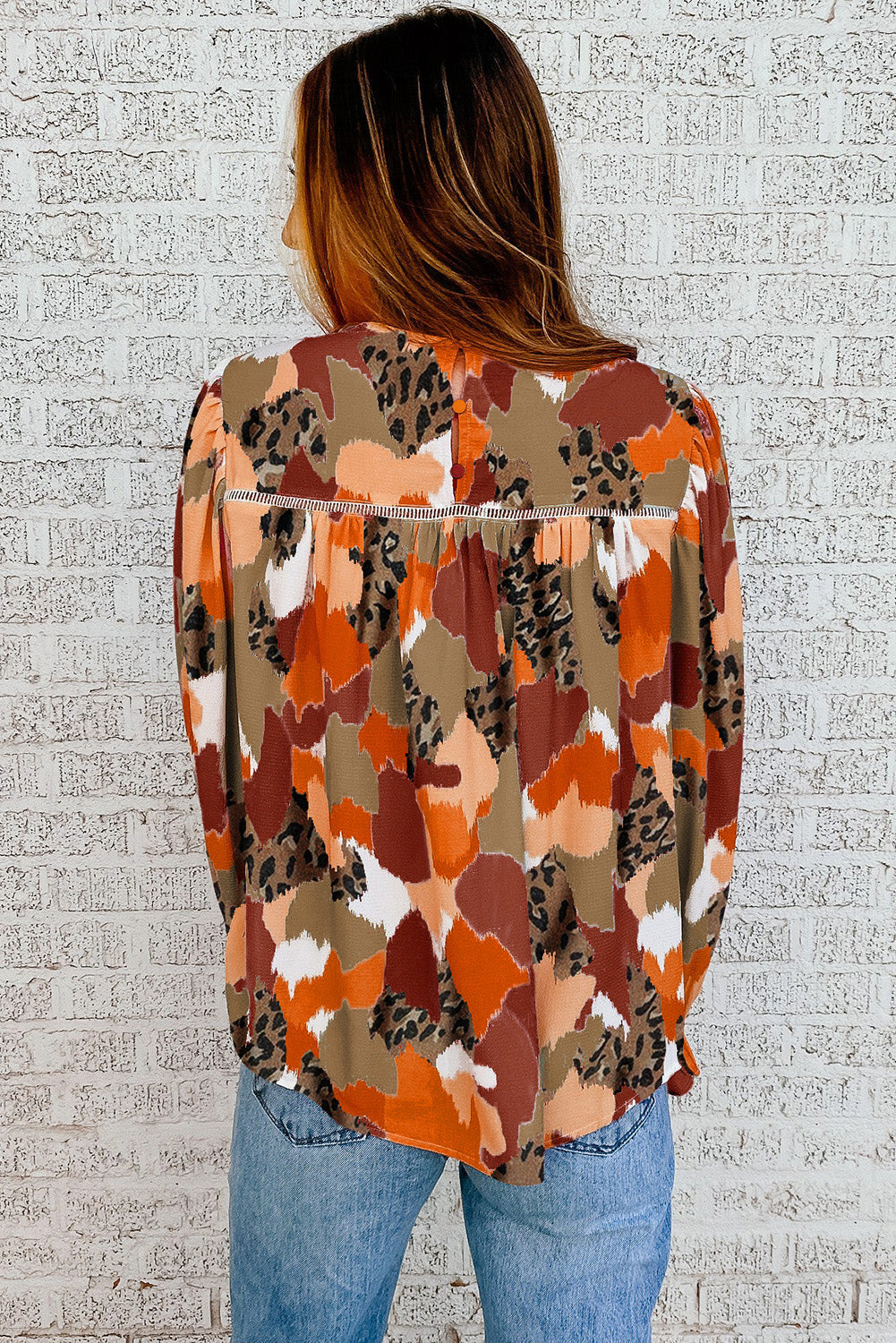 Cataleya – Abstract Print Long Sleeve Loose Fit Blouse