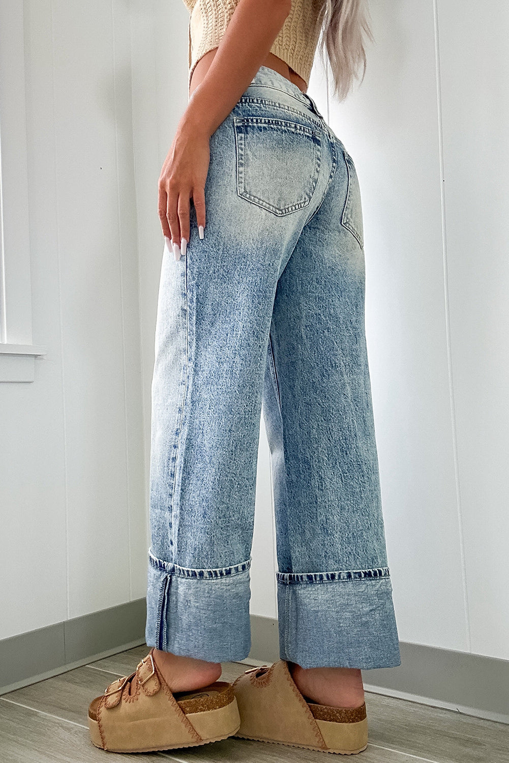 Nyla – Myosotis High Rise Button Zip Fly Medium Wash Jeans