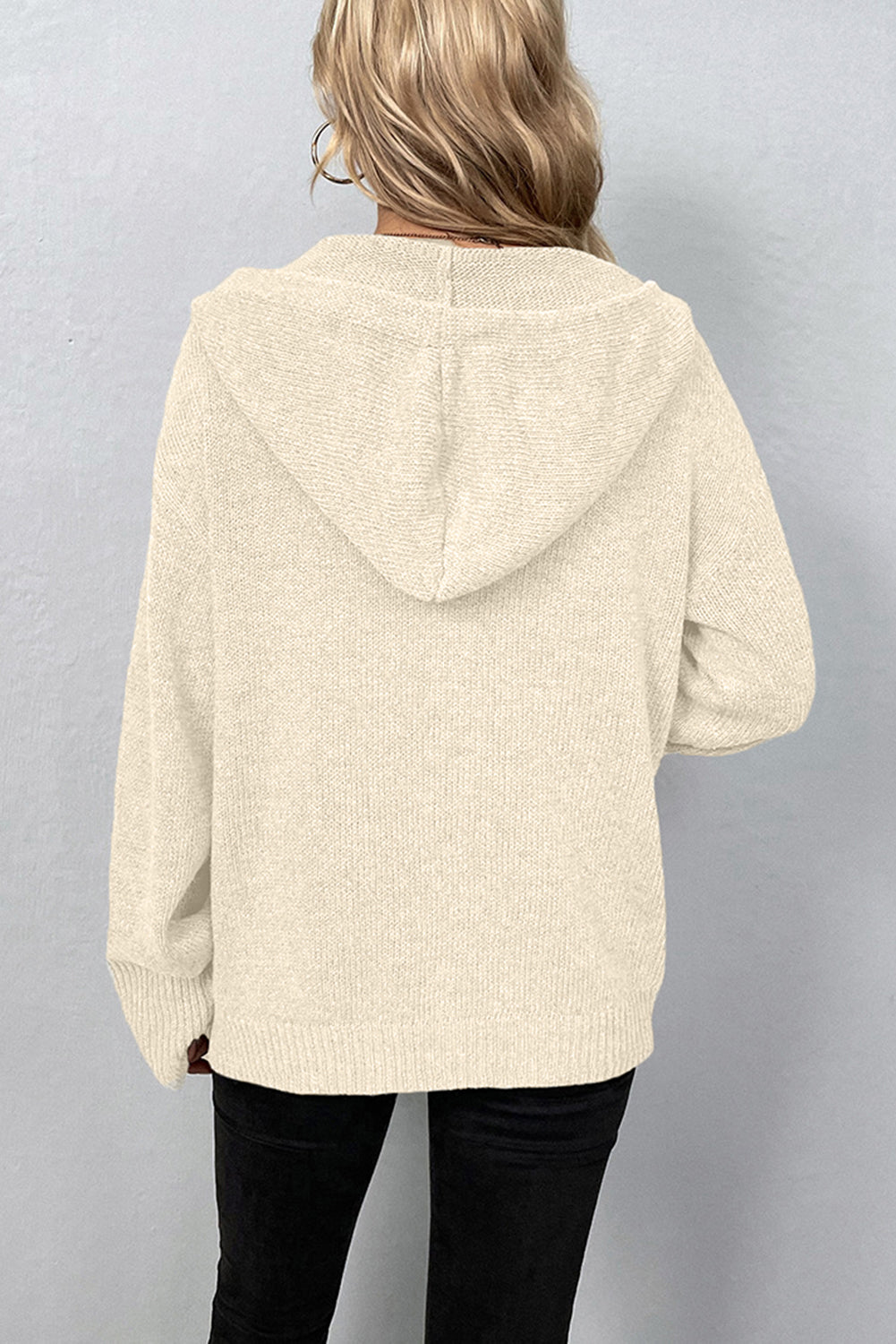 Tessa – Hooded Knit Button-Up Cardigan