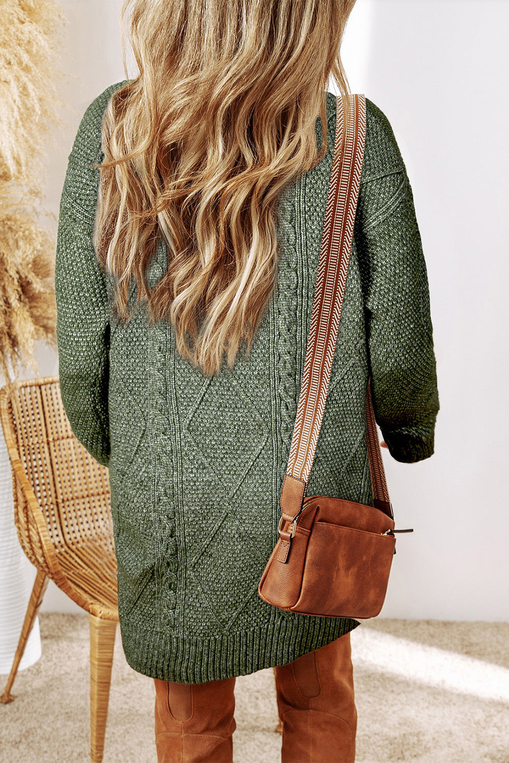 Ariel – Cable Knit Loose Fit Sweater Dress with Drop Shoulders
