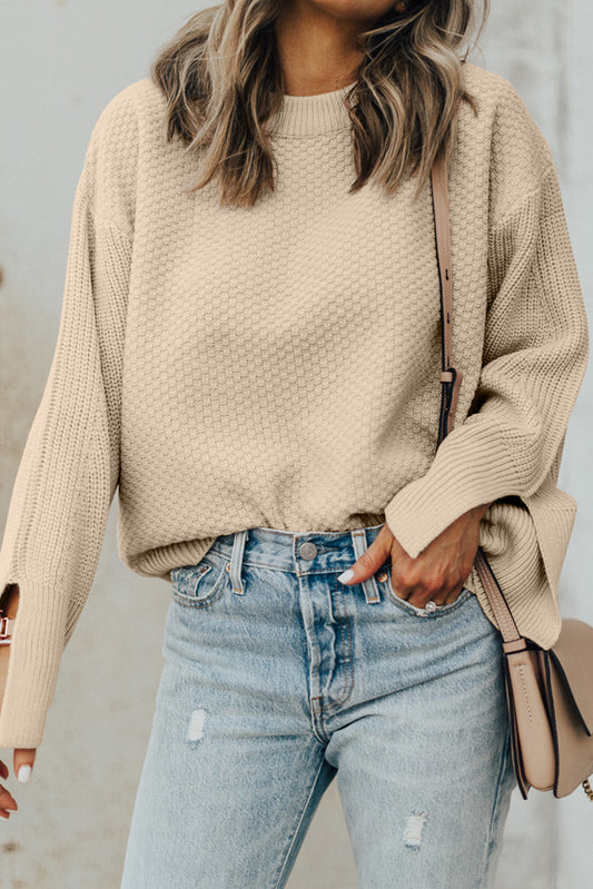 Paige – Women's Textured Knit Drop Shoulder Sweater