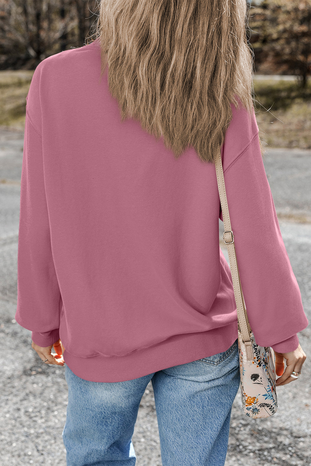 Giselle – Drop Shoulder Crewneck Pullover Sweatshirt