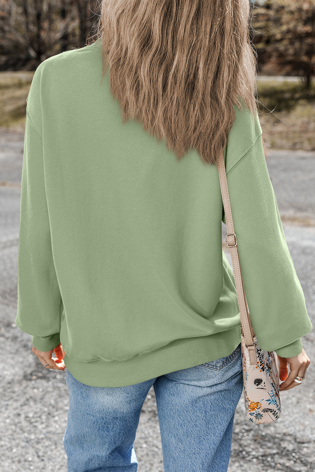 Giselle – Drop Shoulder Crewneck Pullover Sweatshirt