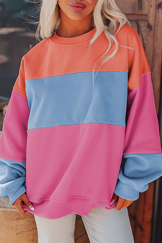Blake – Drop Shoulder Patchwork Sweatshirt