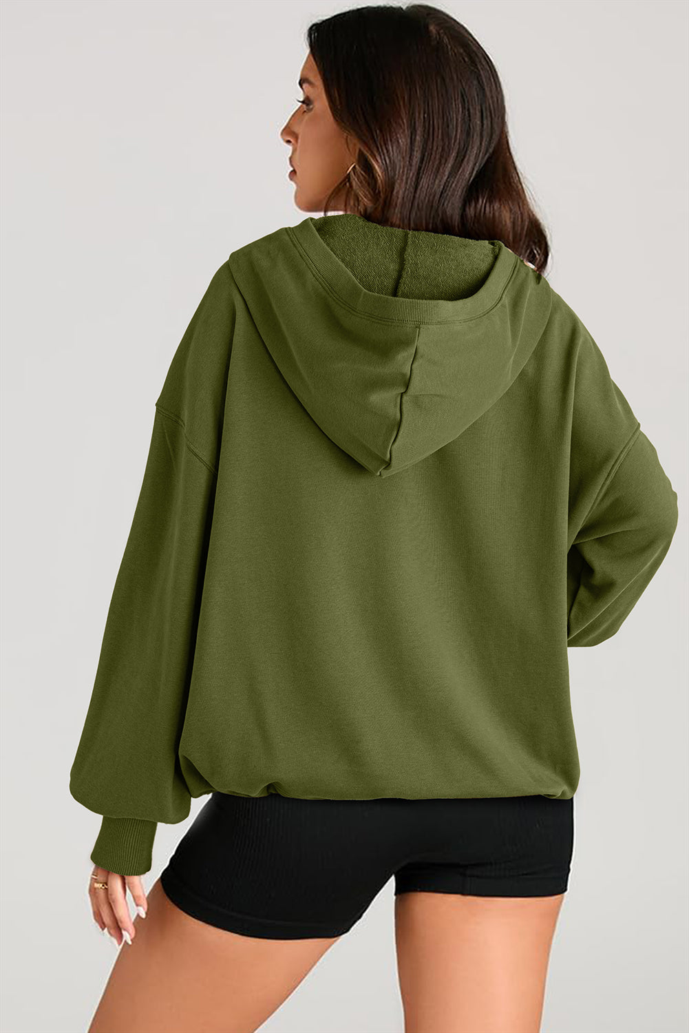Julianna – Oversized Half-Zip Hoodie with Kangaroo Pocket