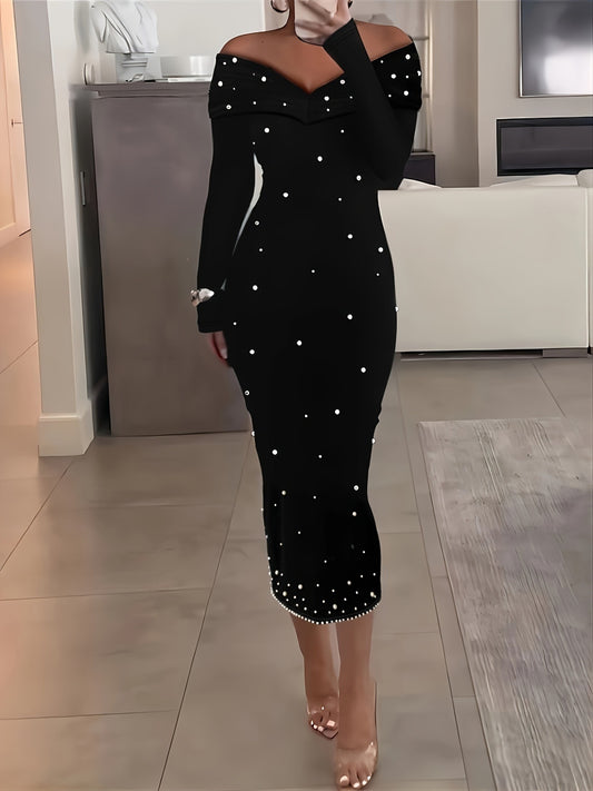 Hannah – Elegant Long Sleeve Slim Fit Midi Dress