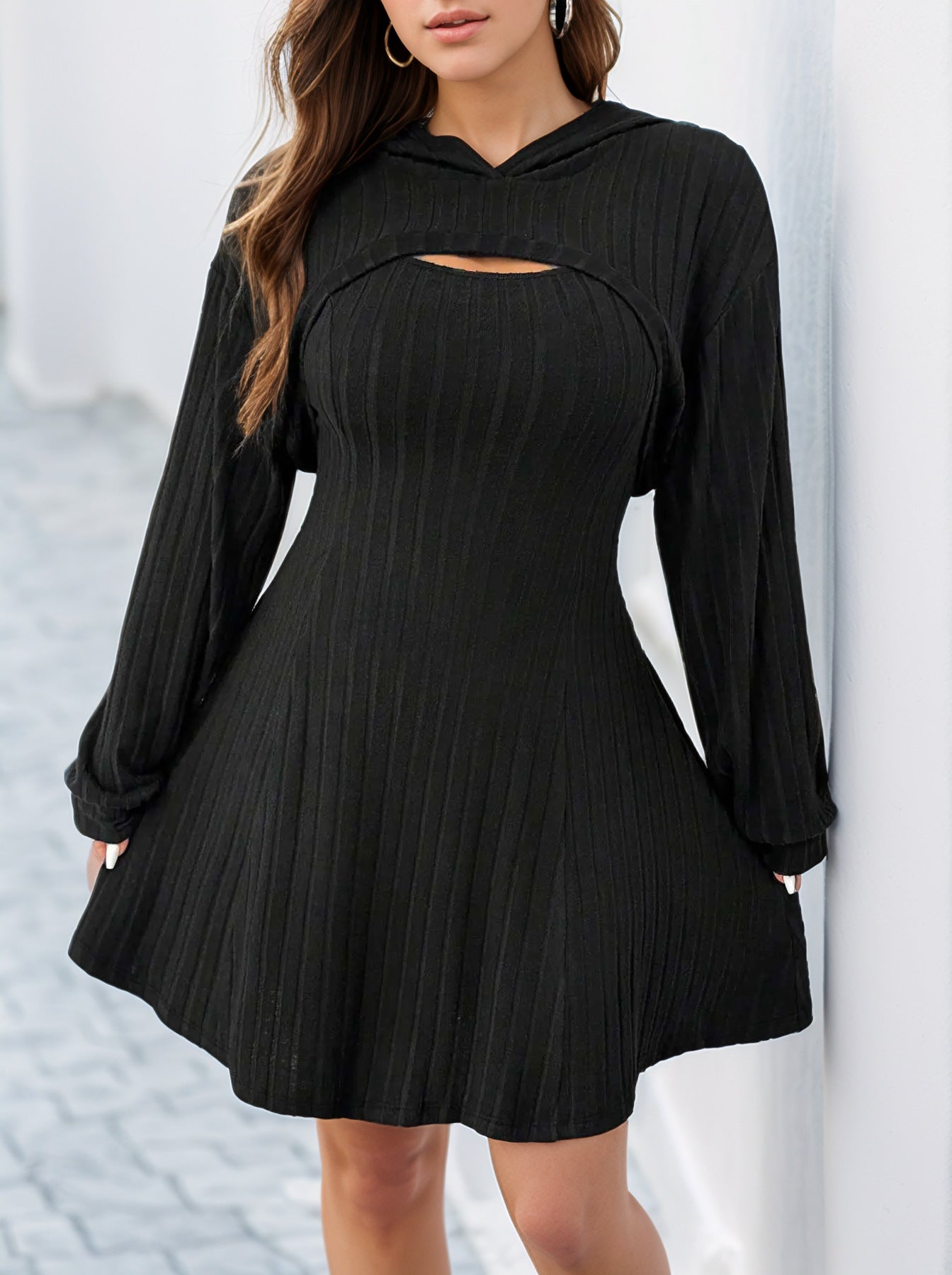 Lainey – Plus Size Ribbed Two-Piece Dress Set