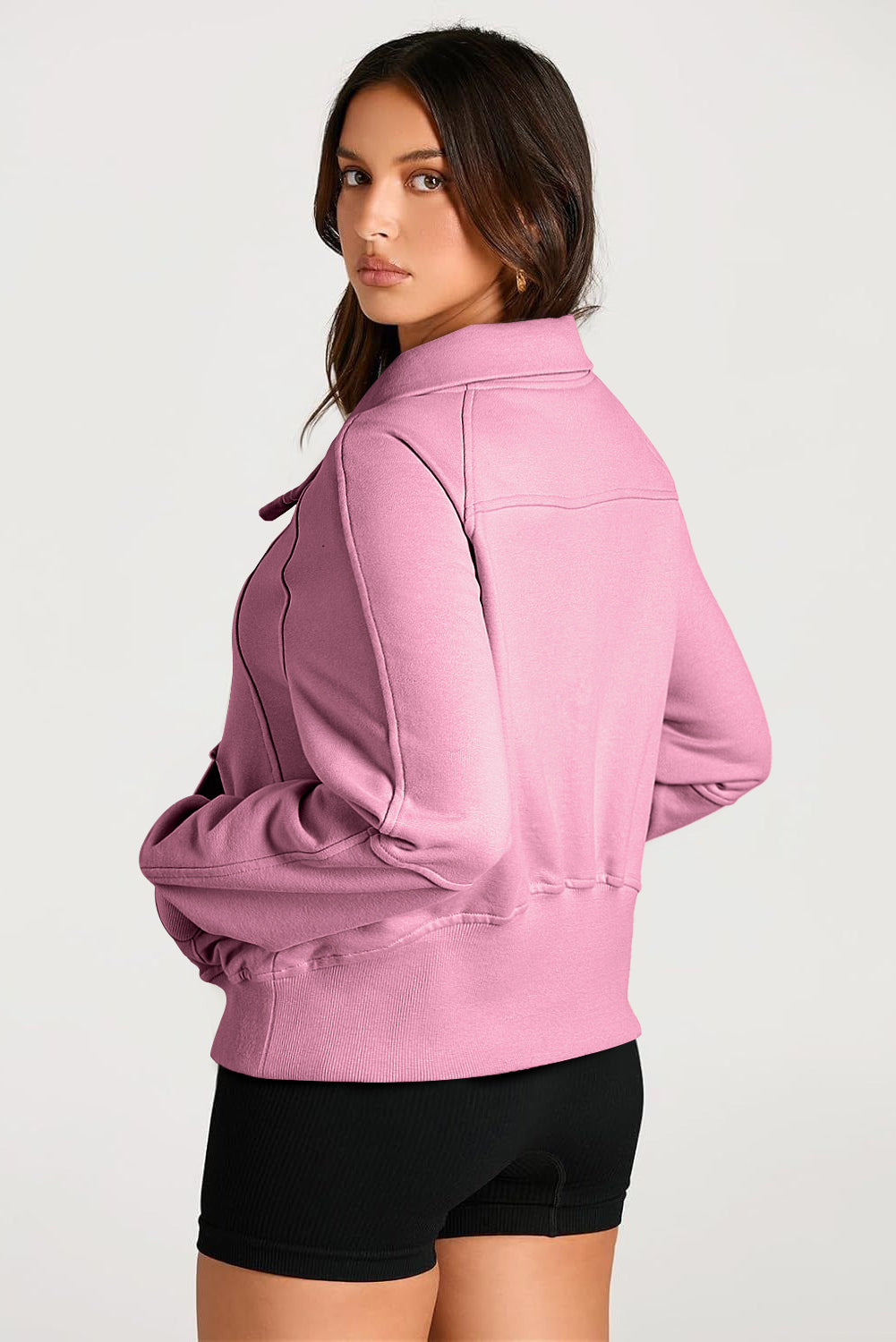 Esmeralda – Quarter Zip Stand Neck Sweatshirt