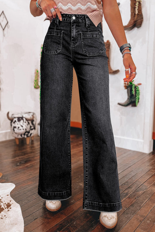 Miriam – Wide Leg Pocketed High Waist Jeans