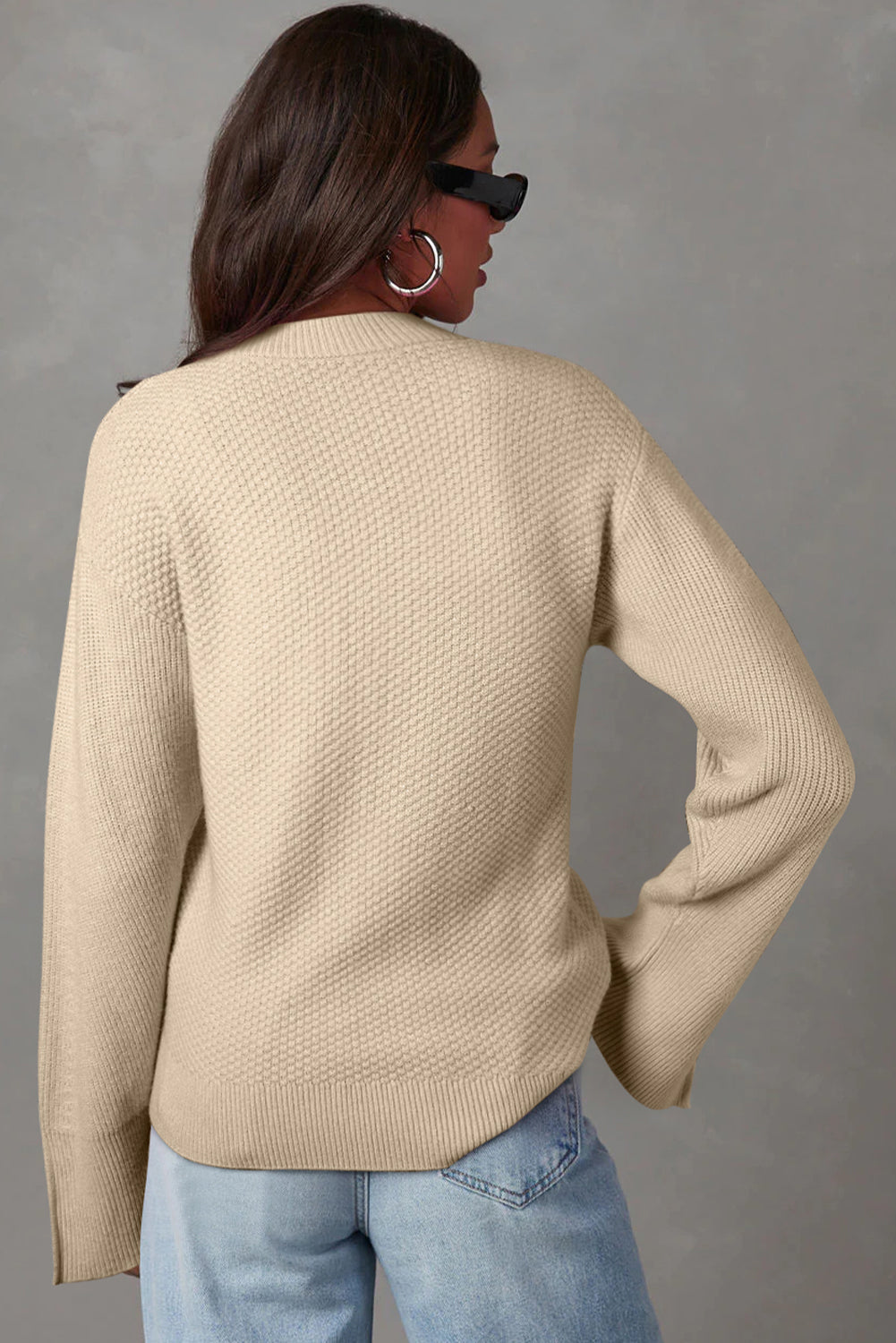 Paige – Women's Textured Knit Drop Shoulder Sweater
