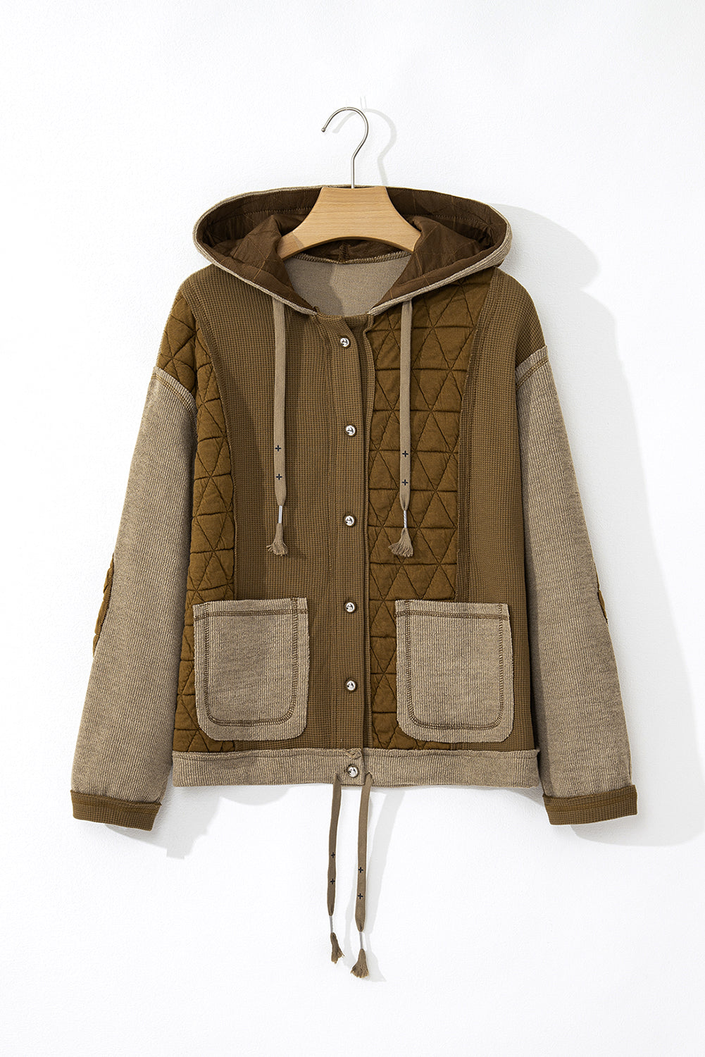 Elianna – Quilted Patchwork Loose Fit Hooded Jacket