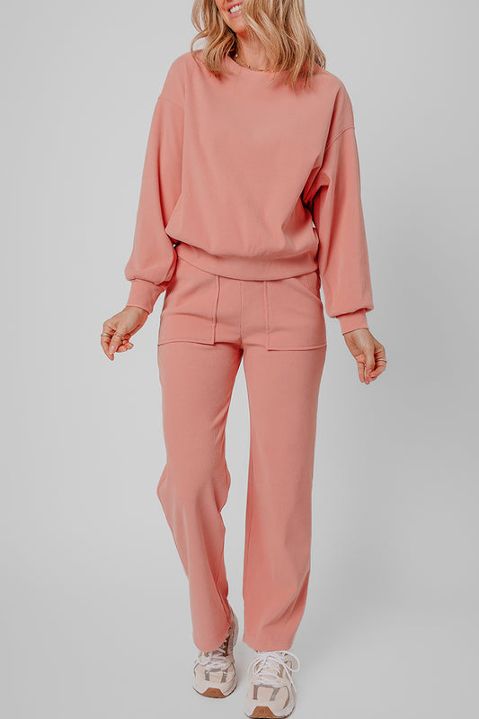 Emory – Women's Ribbed Knit Two-Piece Lounge Set