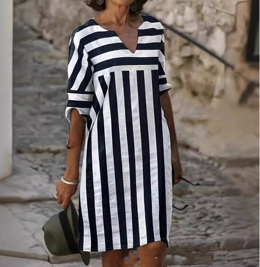 Adriana - Striped Boho Dress