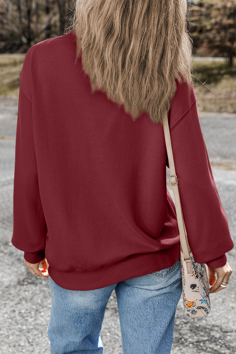 Giselle – Drop Shoulder Crewneck Pullover Sweatshirt