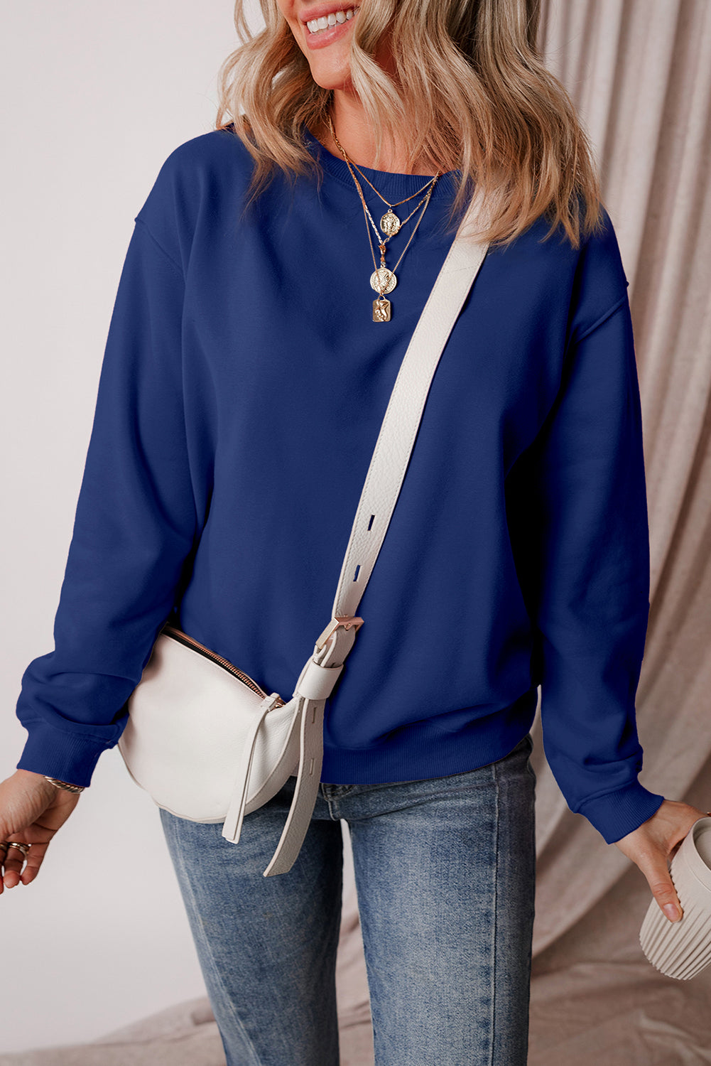 Logan – Women's Fleece Lined Burgundy Terry Sweatshirt