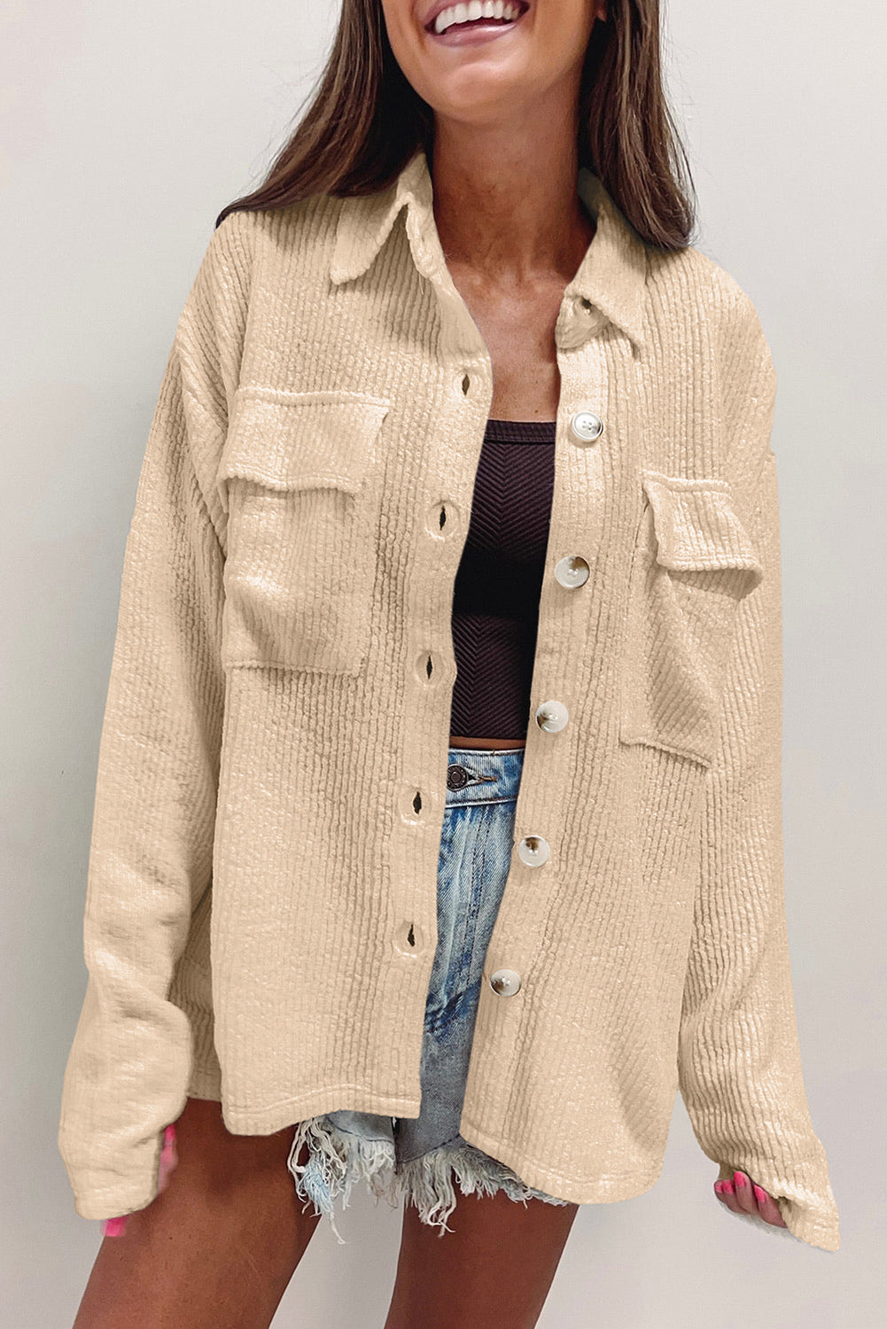 Viviana – Women's Corduroy Long Sleeve Shacket