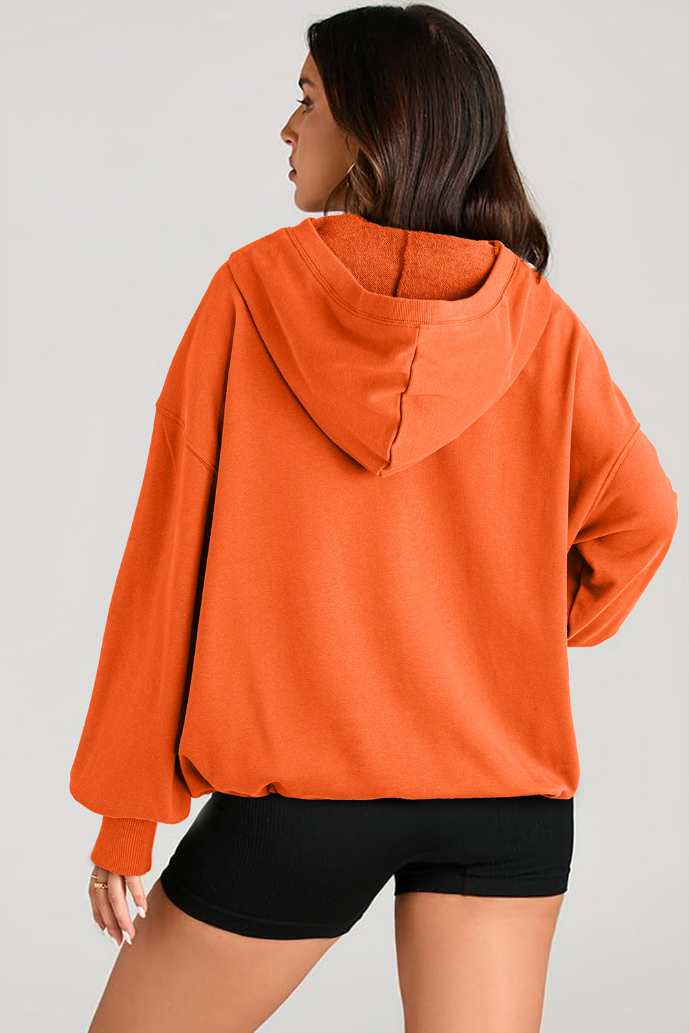 Julianna – Oversized Half-Zip Hoodie with Kangaroo Pocket