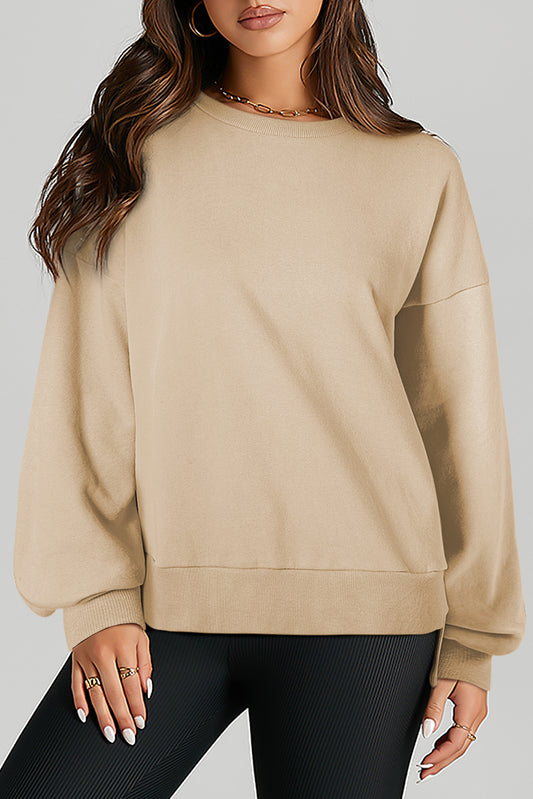 Adelyn – O-Neck Pullover Sweatshirt with High-Low Hem