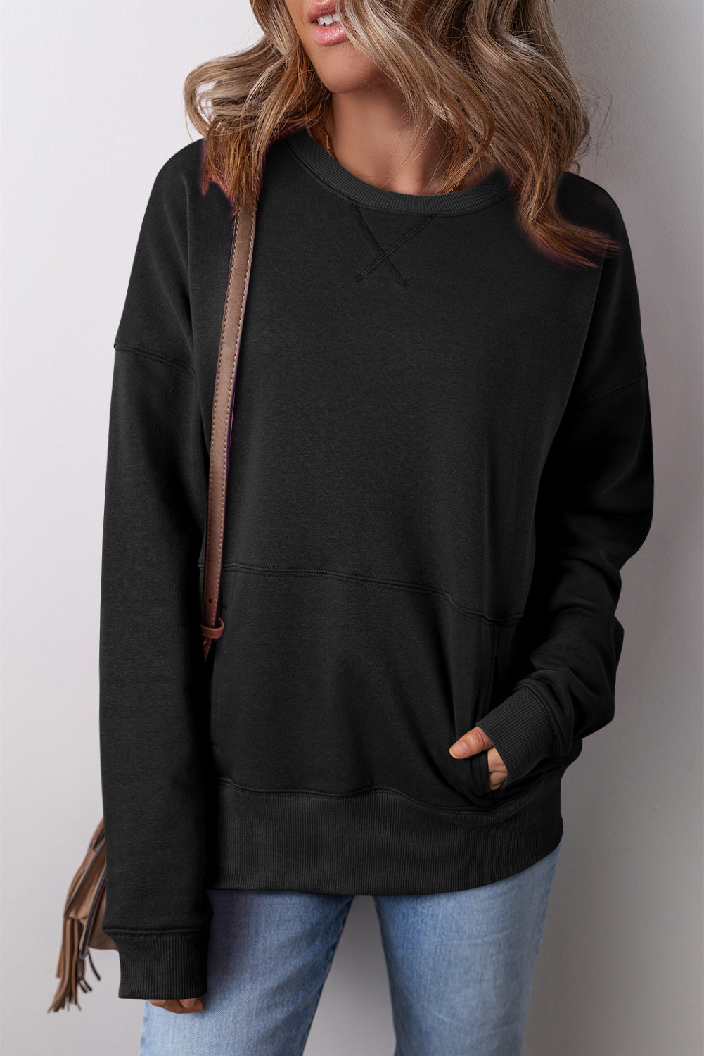 Fatima – Pocketed Drop Shoulder Sweatshirt