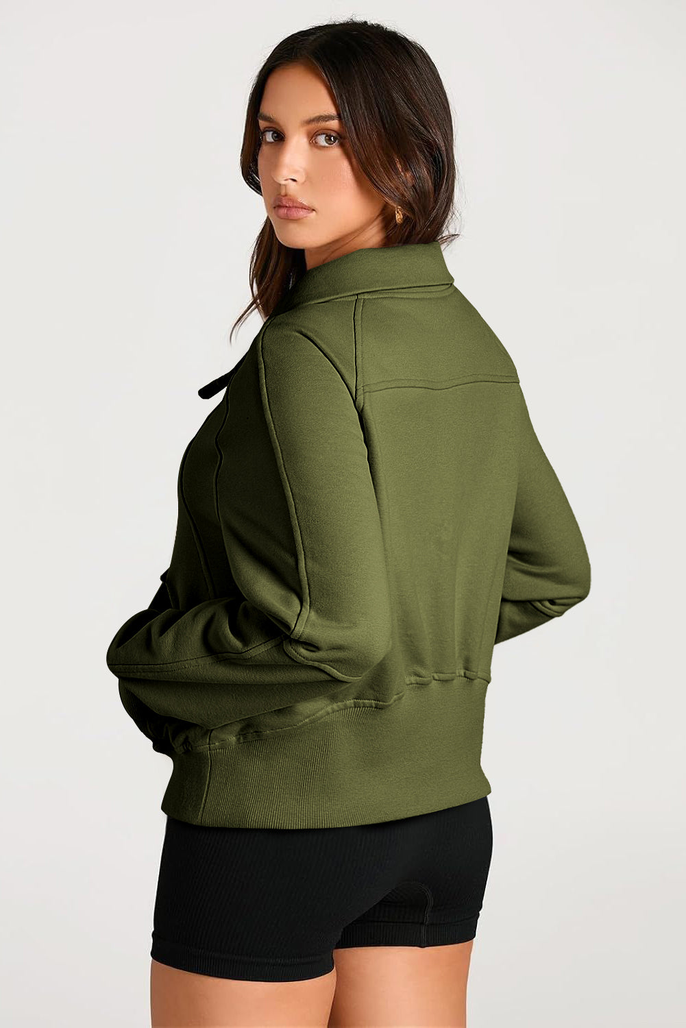 Esmeralda – Quarter Zip Stand Neck Sweatshirt